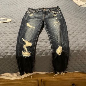 Dark Wash, Ripped Ankle Jeans by Buckle. Size 28.